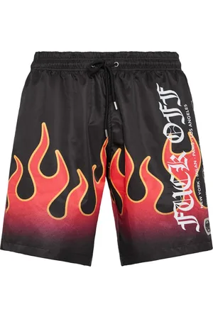 Philipp Plein Flame-print swim shorts