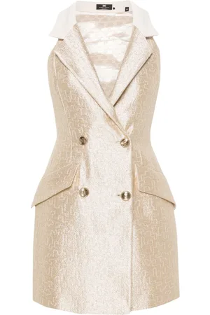 Elisabetta Franchi Notched-lapels tweed minidress