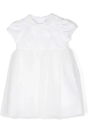 Il gufo Floral-appliqué tulle dress