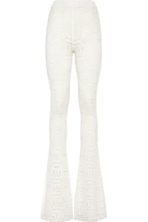 Philipp Plein Monogram-pattern open-knit trousers