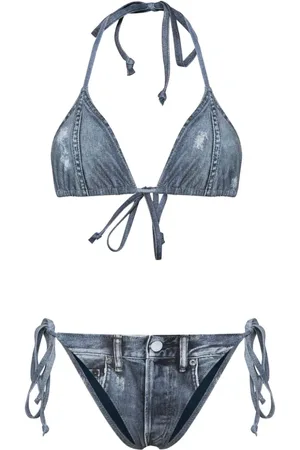 Acne Studios Denim-print bikini
