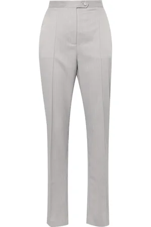 Styland Pinstriped high-waist tailored trousers