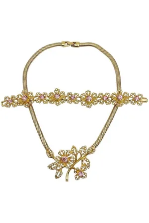 Givenchy 1980s crystal-embellished necklace and bracelet set