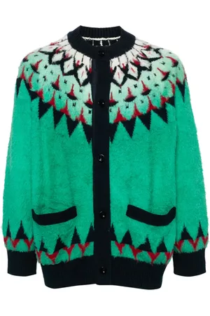SACAI Patterned-jacquard cardigan