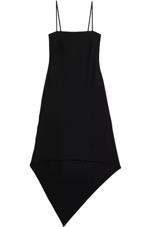 Helmut Lang Asymmetric virgin wool midi dress