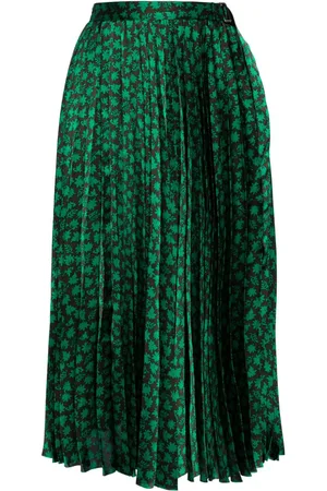 SACAI Floral-print pleated midi skirt