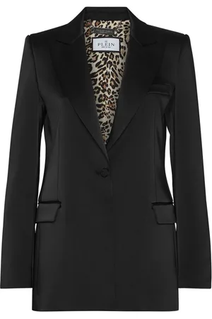 Philipp Plein Crystal-skull satin blazer