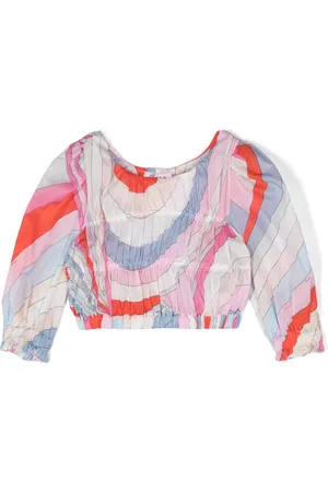 PUCCI Junior Iride-print cotton blouse