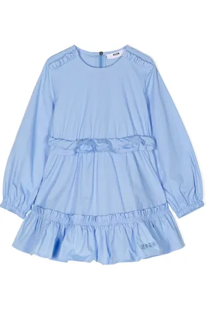 Msgm Ruffled cotton-poplin dress