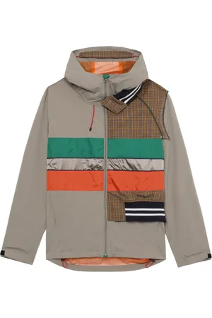 Kolor Contrasting-panel hooded jacket