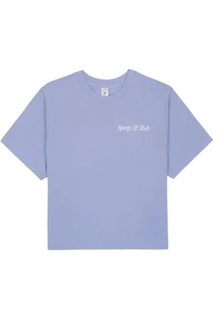 Sporty & Rich Italic Logo cropped cotton T-shirt