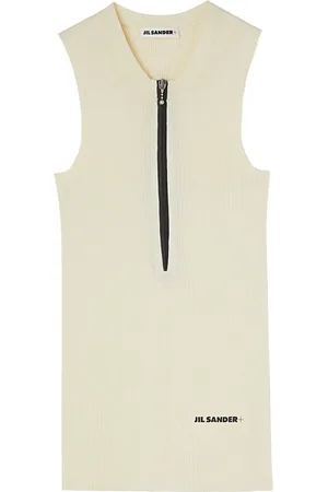 Jil Sander Logo-print fine-ribbed tank top