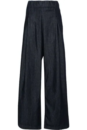 DRIES VAN NOTEN Elasticated-waist denim palazzo pants