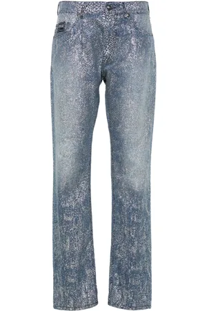 VERSACE Mid-rise slim-fit jeans