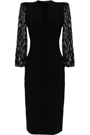 Jenny Packham The Swan sequin-sleeve midi dress