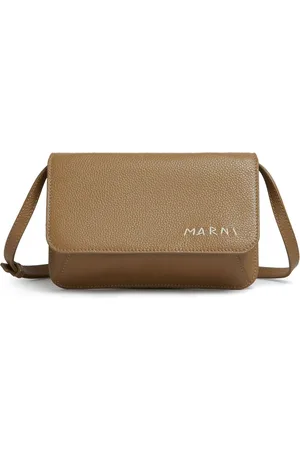 Marni Logo-embroidered leather shoulder bag