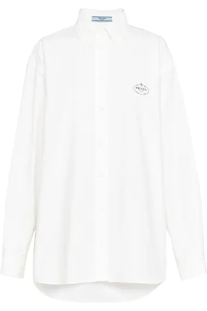 Prada Logo-embroidered cotton shirt