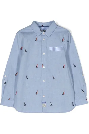Scotch&Soda Boat-motif cotton shirt