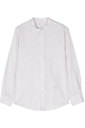 Paolo Pecora Band-collar striped shirt