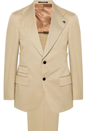GABRIELE PASINI Brooch-detail single-breasted suit