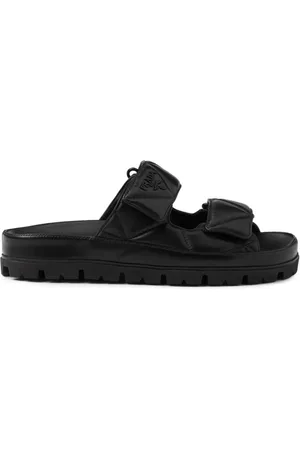Prada Logo-lettering quilted slides