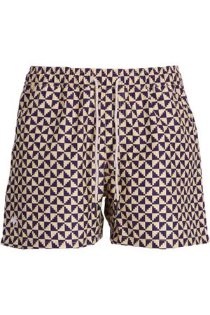 Oas Puzzle elasticated-waist swim shorts