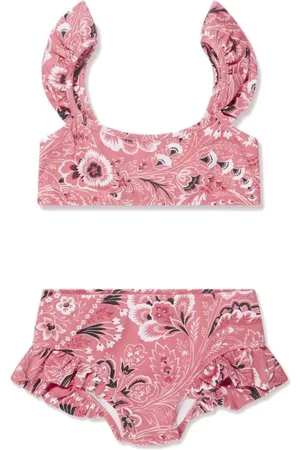 Etro Floral-print ruffled bikini