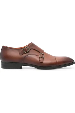 santoni Buckled leather Monk shoes