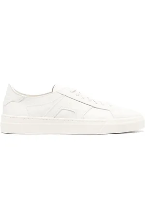 santoni Logo-print leather sneakers