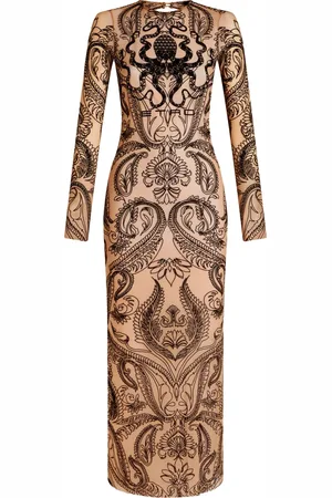 Etro Paisley-flocked tulle dress