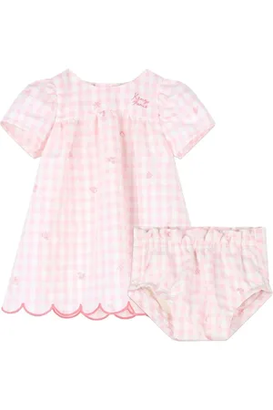 Kenzo Logo-embroidered check-pattern cotton dress set