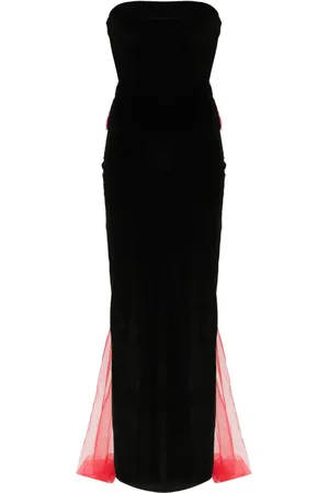 Atu Body Couture Bow-detail velvet gown