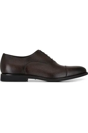 santoni Grained-leather Oxford shoes