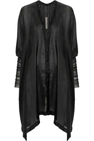 Rick Owens Ribbed-sleeves silk shirt
