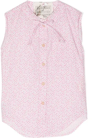 BY WALID Floral-print cotton top