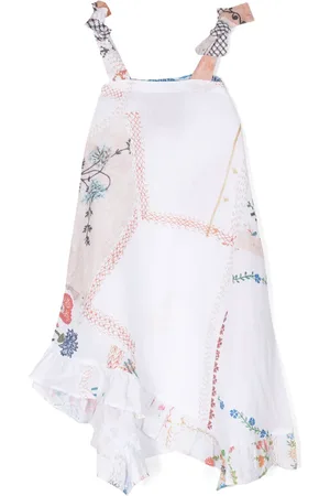 BY WALID Floral-print linen dress