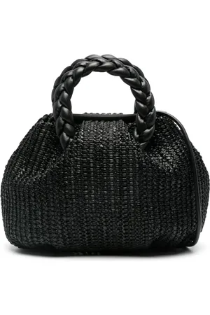 Hereu Trapeze raffia tote bag