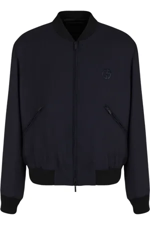 Giorgio Armani Logo-embroidery cashmere-blend jacket