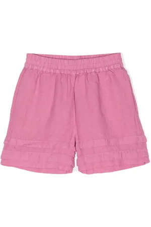 BY WALID X Kindred layered-hem linen shorts