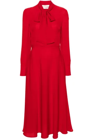 VALENTINO GARAVANI Tie-fastening silk midi dress