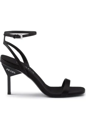 Prada 85mm geometric-heel satin sandals