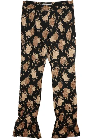 Rokh Rose-print tied-hem trousers