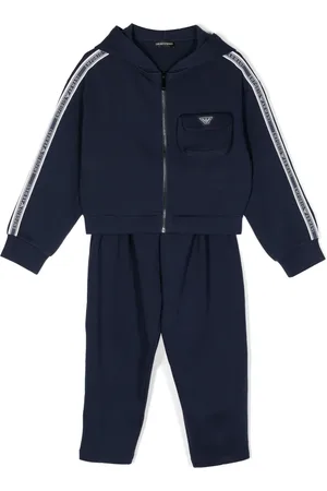 Emporio Armani Logo-patch cotton-blend tracksuit