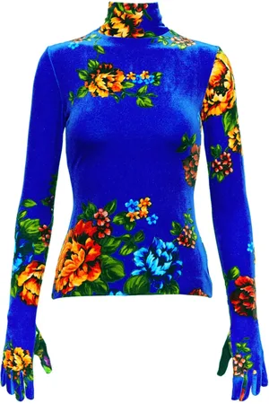 Vetements Floral-print velvet top