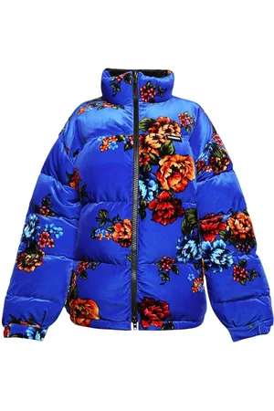 Vetements Flower-print velvet puffer jacket