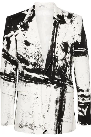 Alexander McQueen Abstract-print cotton blazer