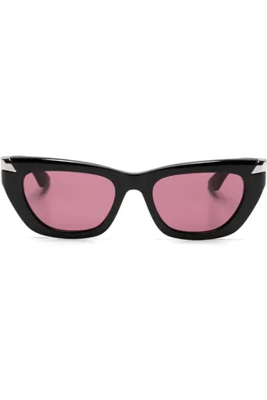 Alexander McQueen Logo-engraved cat-eye sunglasses