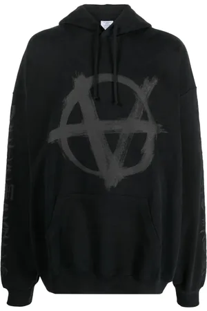 Vetements Graphic-print cotton hoodie