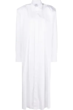 Vetements Long-sleeved cotton maxi shirt dress