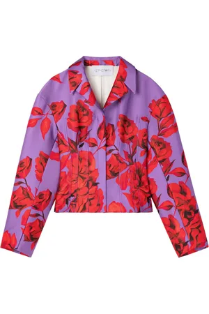 AZ FACTORY Hibiscus-print cropped jacket
